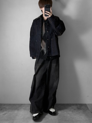 「RUUBON(ルーボン)の【RUUBON】vintage washed straight denim pants / ヴィンテージ ウォッシュド ストレートデニムパンツ(デニムパンツ)」を使った、hopeさん(メンズ・168cm)の秋コーディネート