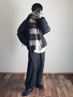 「アイテム（スニーカー）」を使った、hopeさん（メンズ・168cm）の冬コーディネート