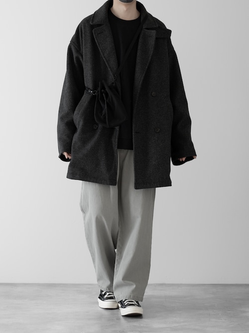 【RUUBON】melange melton P-coat / メランジ メルトン Pコート