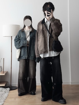 「アイテム（カバーオール）」を使った、hopeさん（メンズ・168cm）の秋コーディネート