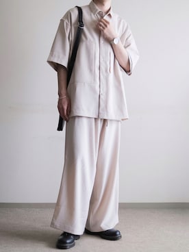 「EMMA CLOTHES（エマクローズ）のアイテム（セットアップ）」を使った、hopeさん（メンズ・168cm）の夏コーディネート