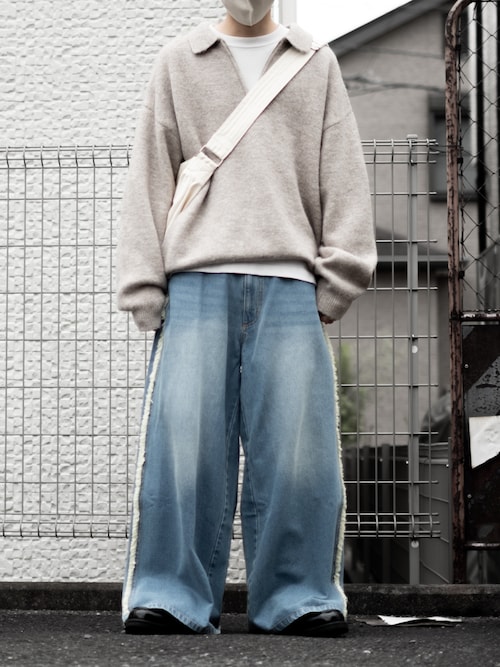 【RUUBON】melange half zip knit / メランジハーフジップニット