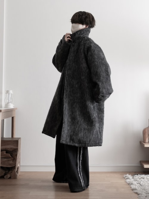 【RUUBON】shaggy soutien collar coat / シャギーステンカラーコート
