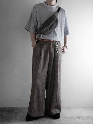 「RUUBON（ルーボン）の【RUUBON】rustic basic big Tee / ラスティック ベーシック ビッグ Tシャツ（Tシャツ/カットソー）」を使った、hopeさん（メンズ・168cm）の春コーディネート