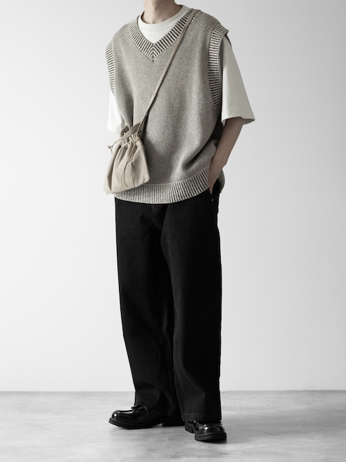 【RUUBON】７G melange knit vest /７G メランジ ニットベスト