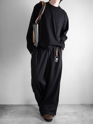 「RUUBON(ルーボン)の【RUUBON】3tuck straight wide pants/スリータック ストレートワイドパンツ(スラックス)」を使った、hopeさん(メンズ・168cm)の秋コーディネート