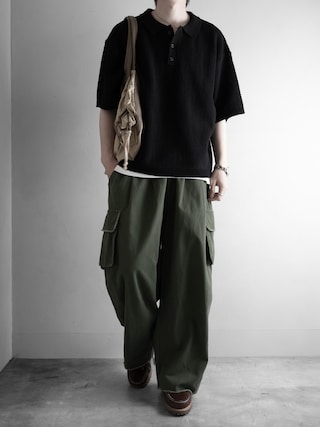 「RUUBON（ルーボン）の【RUUBON】 vintage dart cargo pants / ヴィンテージダーツカーゴパンツ（カーゴパンツ）」を使った、hopeさん（メンズ・168cm）の春コーディネート