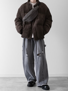 「アイテム（ボディバッグ/ウエストポーチ）」を使った、hopeさん（メンズ・168cm）の冬コーディネート