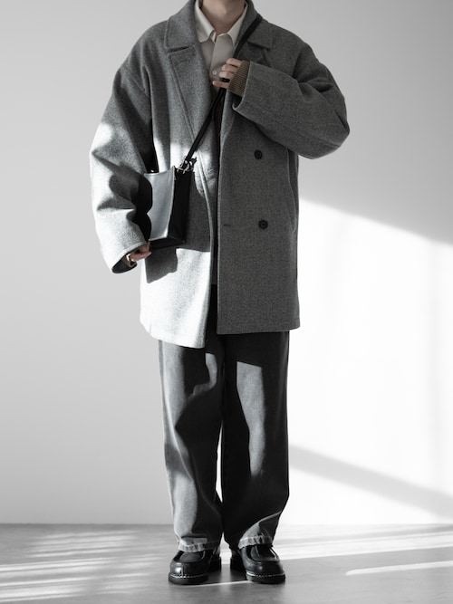 【RUUBON】melange melton P-coat / メランジ メルトン Pコート