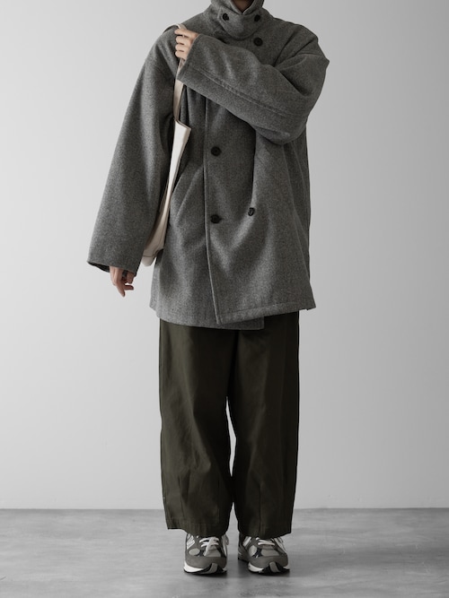 【RUUBON】melange melton P-coat / メランジ メルトン Pコート