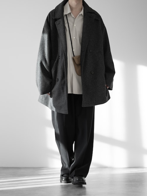 【RUUBON】melange melton P-coat / メランジ メルトン Pコート