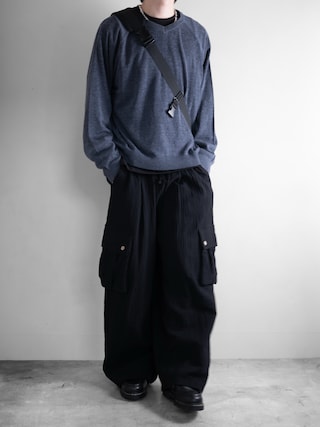 「RUUBON(ルーボン)の【RUUBON】soft texture cargo pants / ソフトテクスチャーカーゴパンツ(カーゴパンツ)」を使った、hopeさん(メンズ・168cm)の秋コーディネート