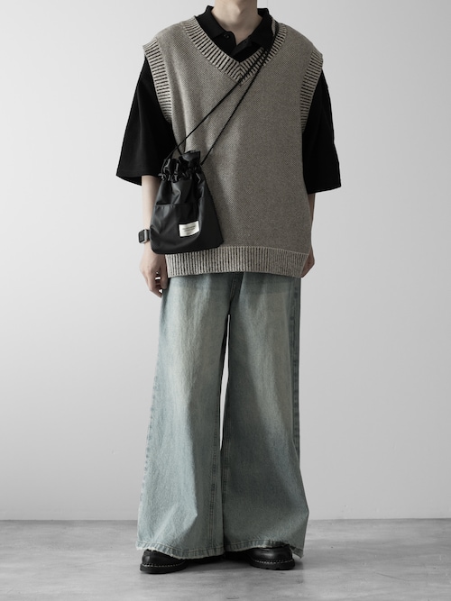 【RUUBON】７G melange knit vest /７G メランジ ニットベスト