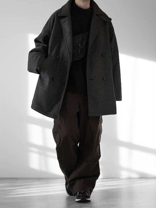 【RUUBON】melange melton P-coat / メランジ メルトン Pコート