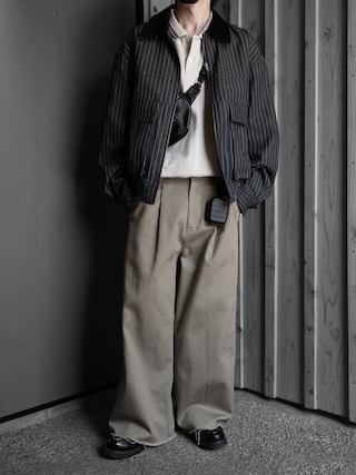 「WETTEMPT（ウィテンプト）のTWILL・DENIM HUNTING BLOUSON /ツイル・デニムハンティングブルゾン（ブルゾン）」を使った、hopeさん（メンズ・168cm）の春コーディネート