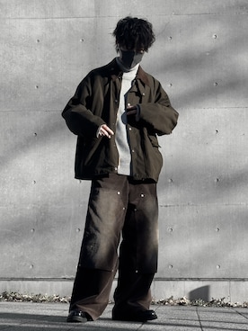 「アイテム（ミリタリージャケット）」を使った、hopeさん（メンズ・168cm）の冬コーディネート