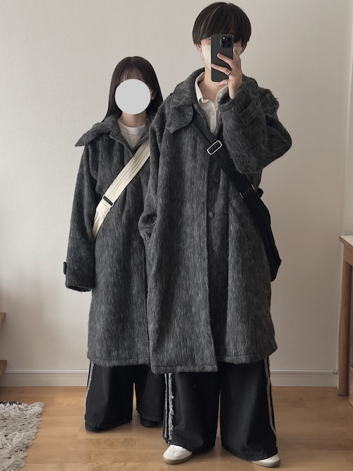 【RUUBON】shaggy soutien collar coat / シャギーステンカラーコート