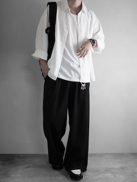 「RUUBON（ルーボン）の【RUUBON】airy layered tank top / エアリーレイヤードタンクトップ（タンクトップ、ホワイト系）」を使った、hopeさん（メンズ・168cm）の夏コーディネート
