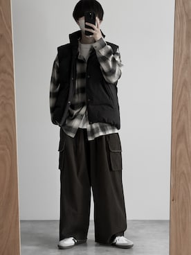 「RUUBON（ルーボン）のアイテム（ダウンベスト）」を使った、hopeさん（メンズ・168cm）の秋コーディネート