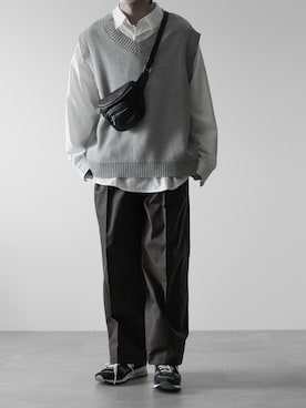 「RUUBON（ルーボン）のアイテム（ベスト）」を使った、hopeさん（メンズ・168cm）の春コーディネート