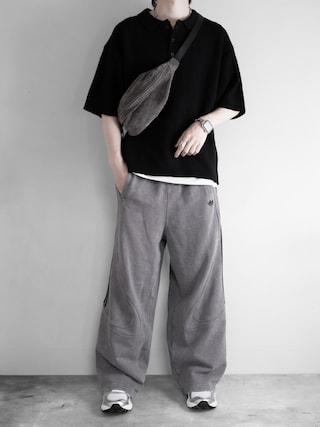「RUUBON（ルーボン）の【RUUBON】herringbone knit polo shirt /ヘリンボーンニットポロシャツ（ポロシャツ）」を使った、hopeさん（メンズ・168cm）の春コーディネート