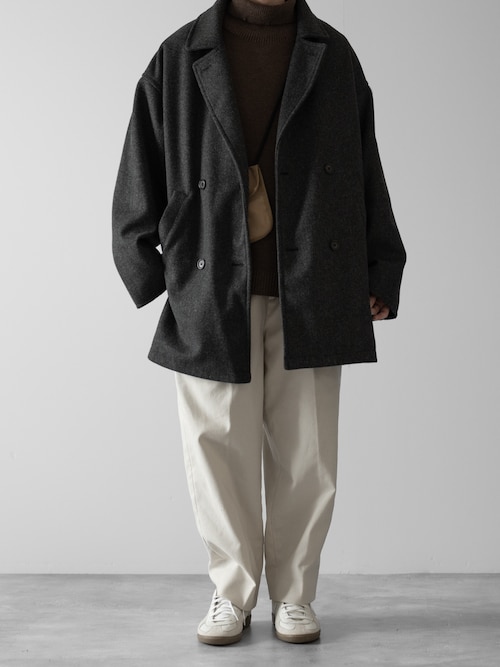 【RUUBON】melange melton P-coat / メランジ メルトン Pコート