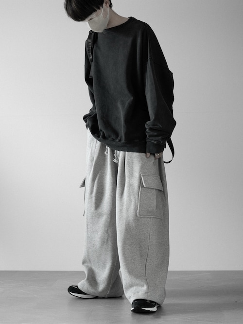 【RUUBON】vintage damage pigment sweat / ヴィンテージダメージピグメントスウェット