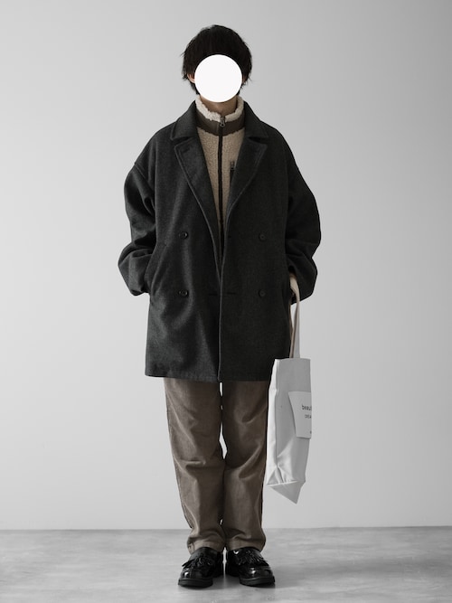 【RUUBON】melange melton P-coat / メランジ メルトン Pコート
