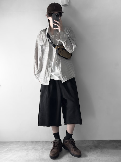 「RUUBON（ルーボン）の【RUUBON】soft rib crew socks / ソフトリブ クルーソックス（ソックス/靴下）」を使った、hopeさん（メンズ・168cm）の夏コーディネート