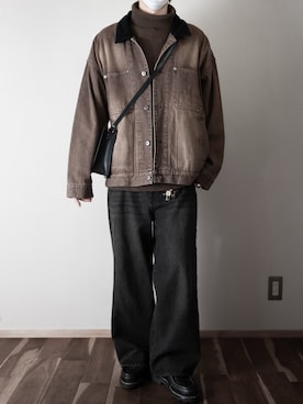 「アイテム（カバーオール）」を使った、hopeさん（メンズ・168cm）の冬コーディネート