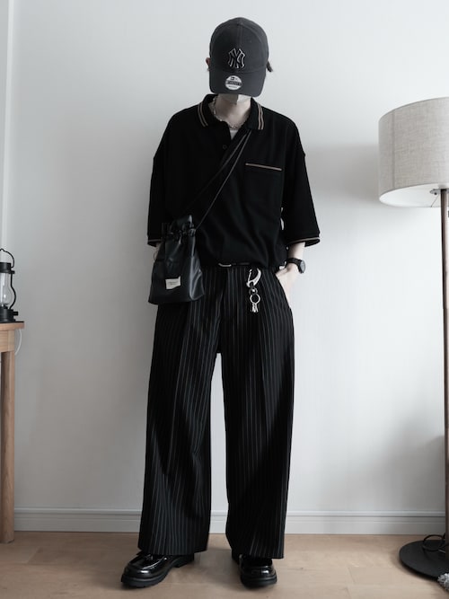 【RUUBON】moss stitch polo shirt / モスステッチ ポロシャツ