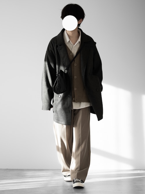 【RUUBON】melange melton P-coat / メランジ メルトン Pコート