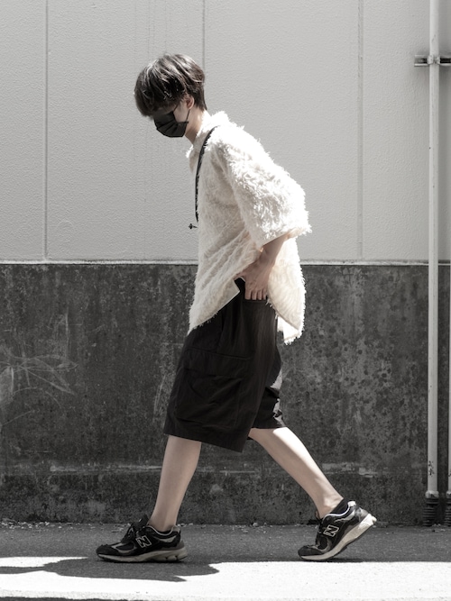 【RUUBON】fringe jacquard half sleeve shirt / フリンジジャガードハーフスリーブシャツ