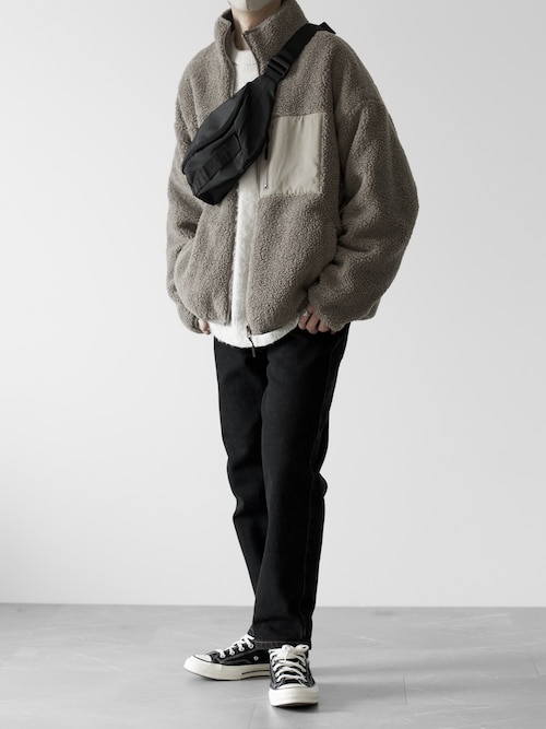 【RUUBON】 high neck boa jacket / ハイネック ボアジャケット