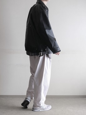 「RUUBON」｜「アイテム（ライダースジャケット）」を使った、hopeさん（メンズ・168cm）の秋コーディネート