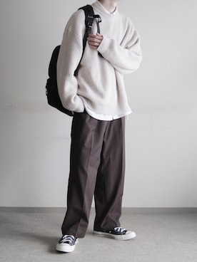 「PUBLUX（パブリュクス）のアイテム（パンツ）」を使った、hopeさん（メンズ・168cm）の冬コーディネート
