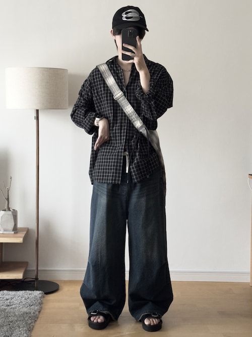 【RUUBON】TC check regular shirt / TC チェック柄 レギュラーシャツ