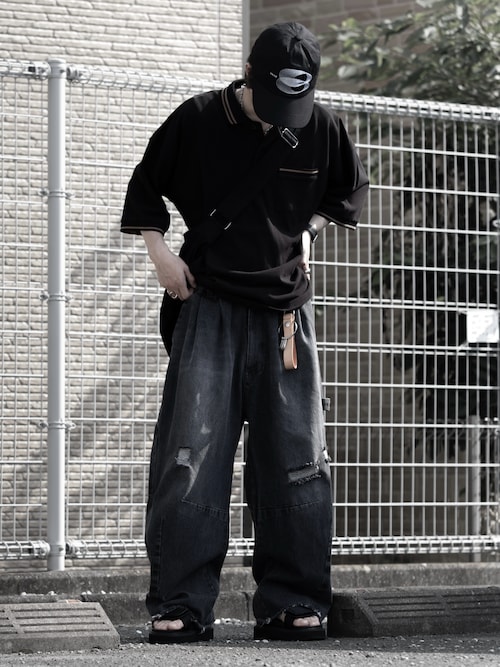 【RUUBON】moss stitch polo shirt / モスステッチ ポロシャツ