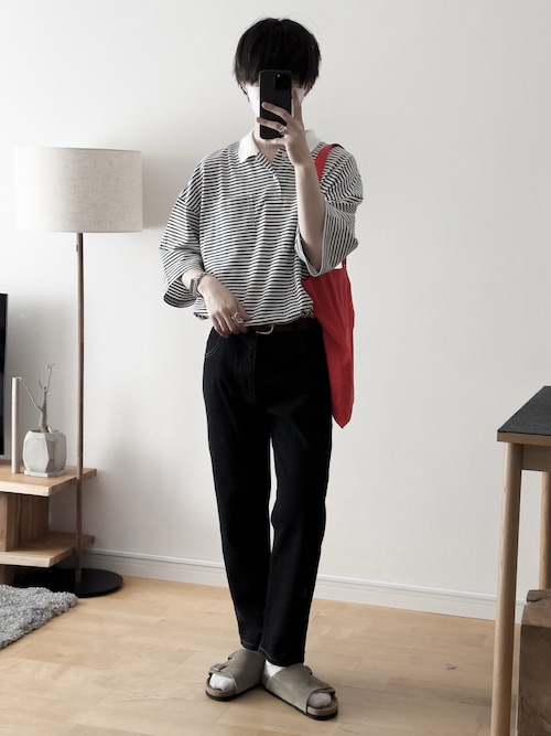 【RUUBON】moss stitch polo shirt / モスステッチ ポロシャツ