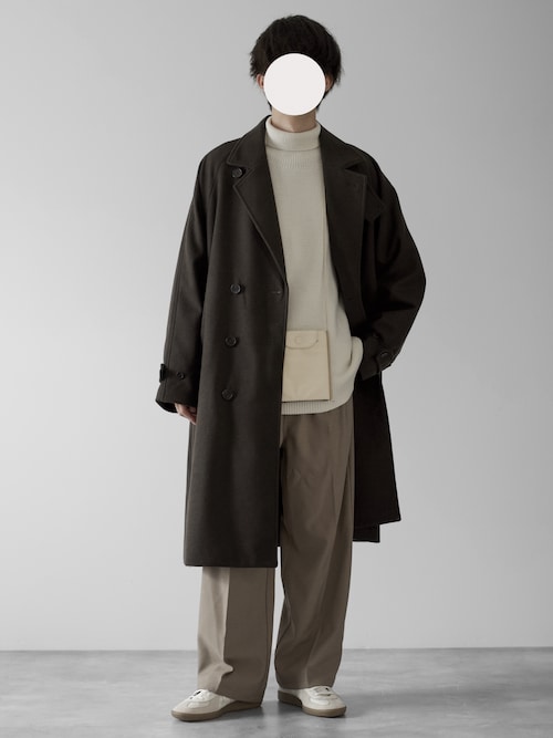 【RUUBON】 melton double chester coat / メルトン ダブル チェスターコート