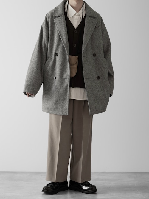 【RUUBON】melange melton P-coat / メランジ メルトン Pコート
