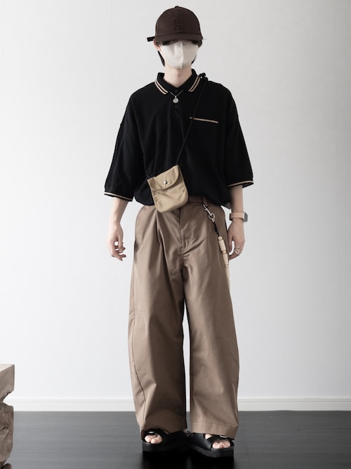【RUUBON】moss stitch polo shirt / モスステッチ ポロシャツ