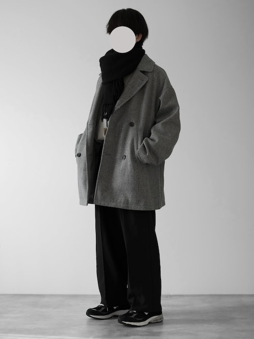 【RUUBON】melange melton P-coat / メランジ メルトン Pコート