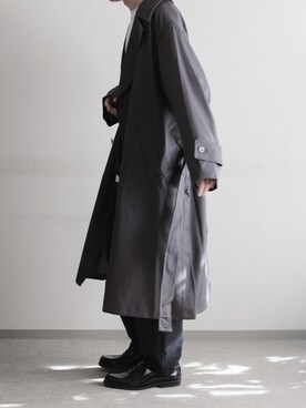 「WYM LIDNM（ウィム バイ リドム）のアイテム（トレンチコート）」を使った、hopeさん（メンズ・168cm）の冬コーディネート