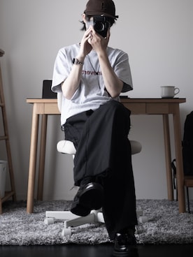 「thisisneverthat（ディスイズネバーザット）のT-Logo Tee（Tシャツ/カットソー）」を使った、hopeさん（メンズ・168cm）の夏コーディネート
