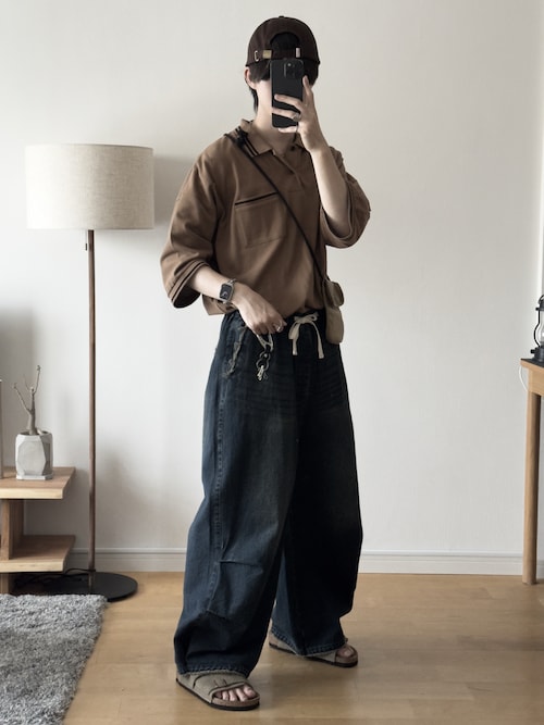 【RUUBON】moss stitch polo shirt / モスステッチ ポロシャツ