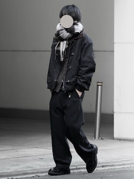 「アイテム（マフラー）」を使った、hopeさん（メンズ・168cm）の冬コーディネート