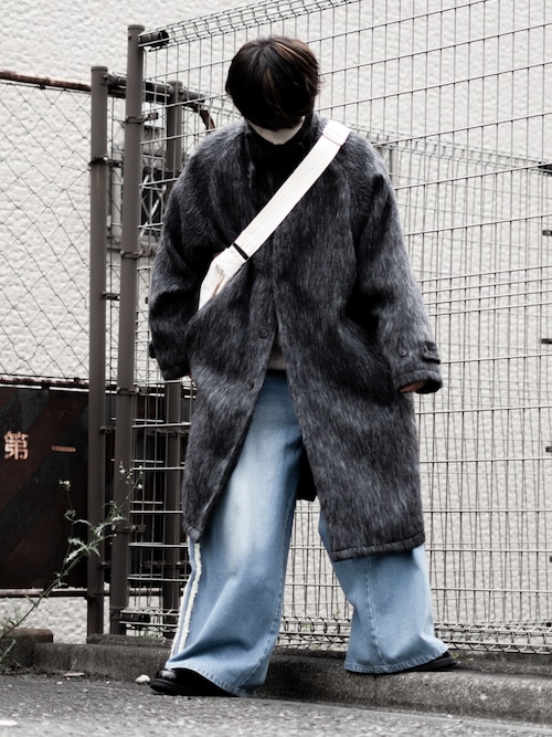 【RUUBON】shaggy soutien collar coat / シャギーステンカラーコート