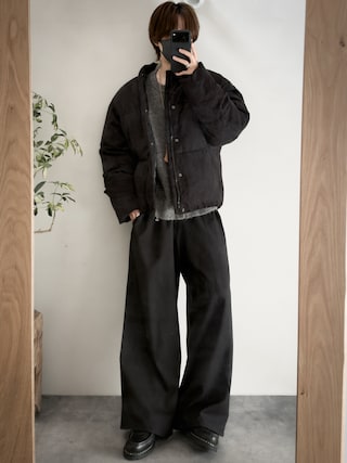 「RUUBON(ルーボン)の【RUUBON】3tuck straight wide pants/スリータック ストレートワイドパンツ(スラックス)」を使った、hopeさん(メンズ・168cm)の秋コーディネート