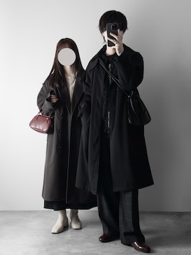 「アイテム（スラックス）」を使った、hopeさん（メンズ・168cm）の冬コーディネート